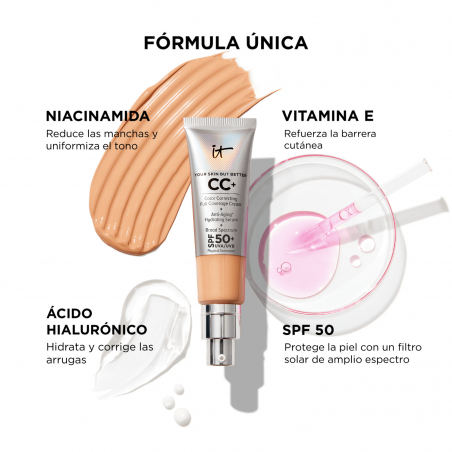 IT COSMETICS CC+ CREAM BASE DE MAQUILLAJE CON SPF50+