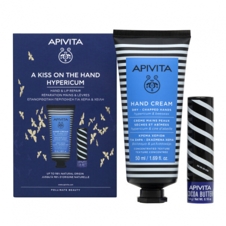 SET APIVITA A KISS ON THE HAND HYPERICUM HAND & LIP REPAIR