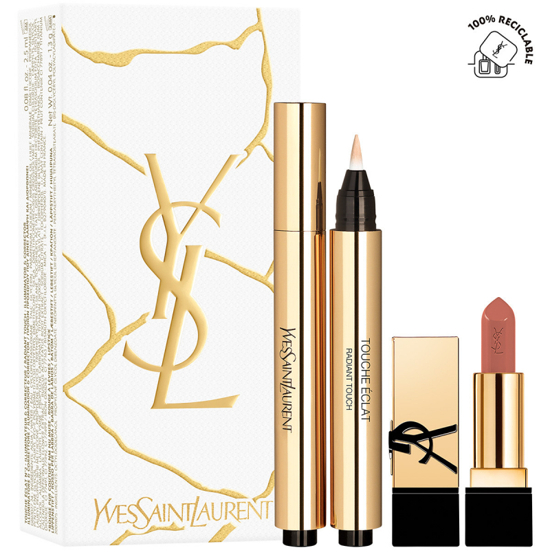 Set De Navidad Iluminador Touche Eclat + Mini Rouge Pur Couture Labial
