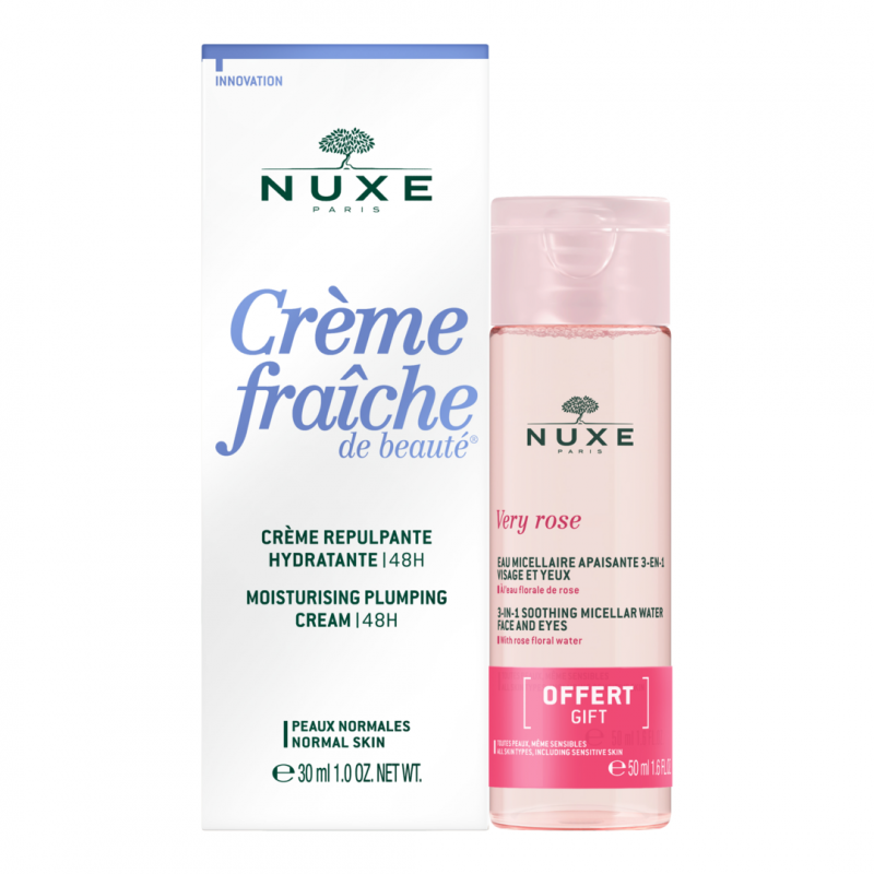 Set Crema Repulpante Hidratante 48h CrÈme FraÎche De BeautÉ 30 Ml + Agua Micelar Very Rose 50ml