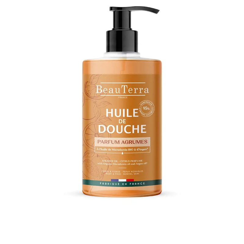 beauterra huile de douche agrumes 750 ml