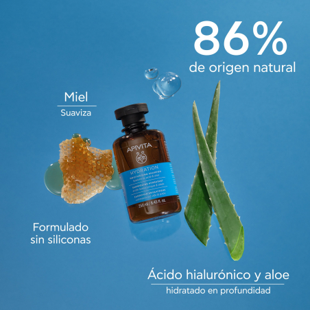 Champú Hidratante con Ácido Hialurónico, Aloe y Miel