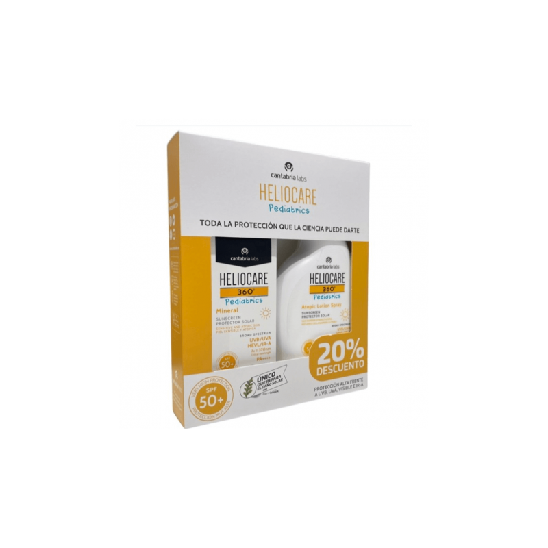 Set Heliocare 360º Pediatrics Protector Solar Spf50 Y LociÓn Atopic Spf50+ + 20% Descuento
