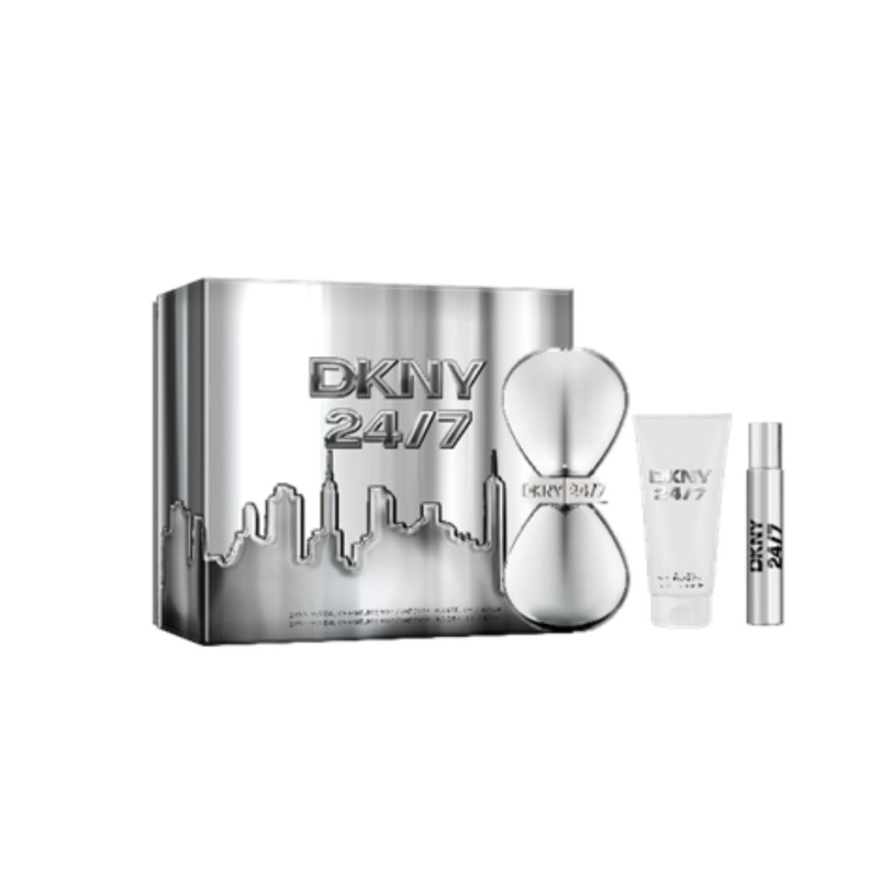 Set Dkny 24/7 Eau De Parfum 100 Ml + 15 Ml + Body Lotion 100 Ml