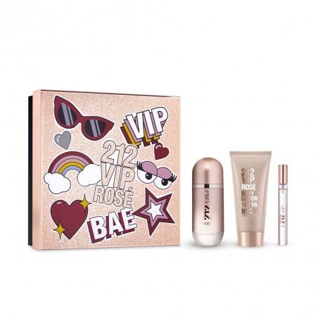 212 VIP ROSÉ ESTUCHE EAU DE PARFUM 80ML + BL 100ML + MINIATURA 10ML