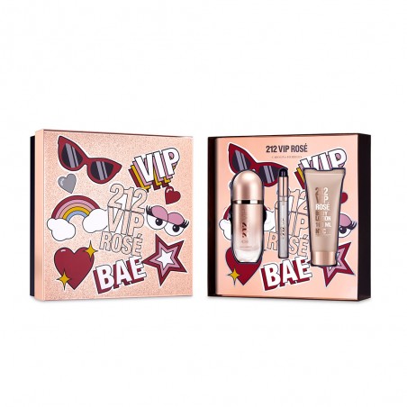 212 VIP ROSÉ ESTUCHE EAU DE PARFUM 80ML + BL 100ML + MINIATURA 10ML