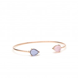 ESCLAVA CON DOS GEMAS AZUL Y ROSA