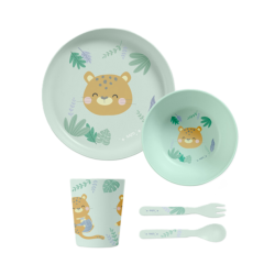 VAJILLA 5 PIEZAS "JUNGLE CHEETAHS"