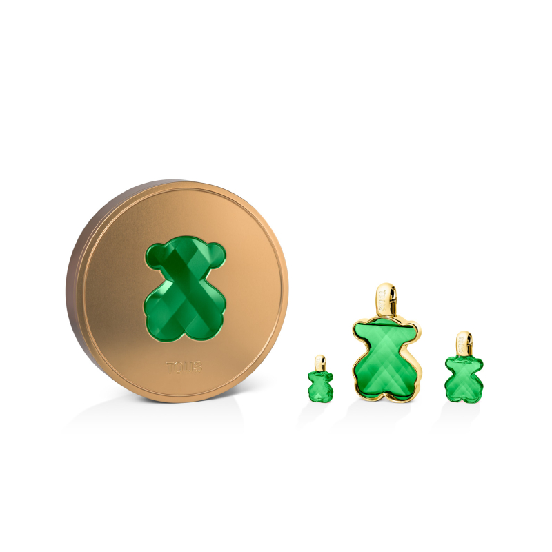 Set Tous Loveme The Emerald Elixir The Blodness Vaporizador 90 Ml +vaporizador 15 Ml + Mini 4,5 Ml