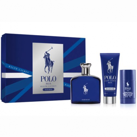 POLO BLUE ESTUCHE EAU DE PARFUM 125ML + DEO + AS 100ML