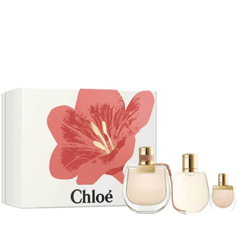 Set Chloé Nomade Eau De Parfum 75 Ml + 5 Ml + Body Lotion 100 Ml