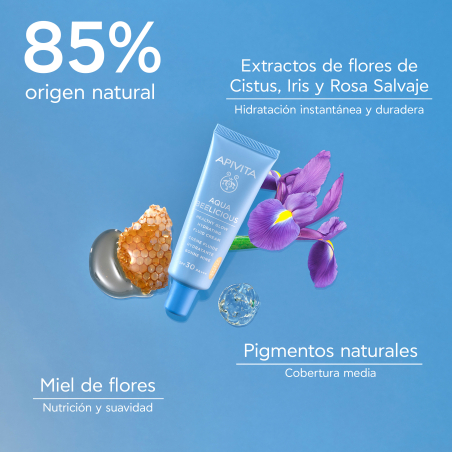 Aqua Beelicious Crema Fluida Iluminadora Hidratante Spf 30 con Color