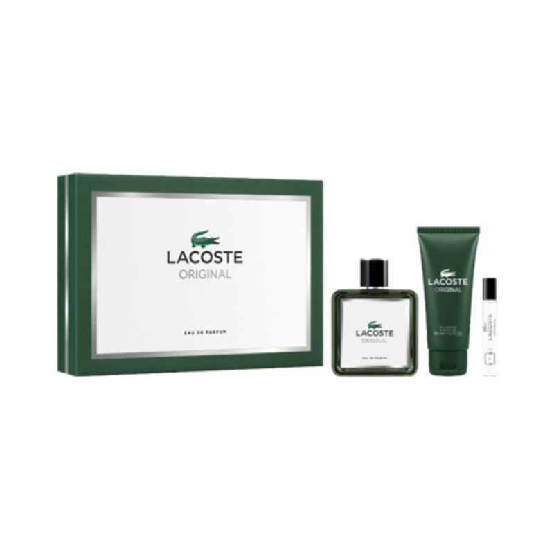 Set Lacoste Original Eau De Parfum 100 Ml + Mini 7,5 Ml + Shower Gel