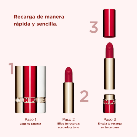 Joli Rouge Velvet Recarga Barra de Labios Mate de Clarins