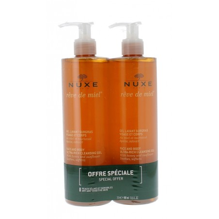 NUXE DUPLO GEL LAVANT ROSTRO Y CUERPO 2 X 400 ML.