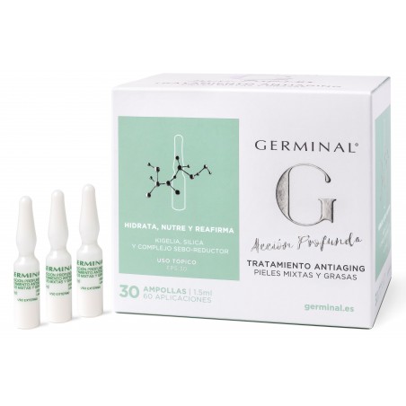 GERMINAL ACCIÓN PROFUNDA ANTIAGING PIELES MIXTAS Y GRASAS 30 AMPOLLAS