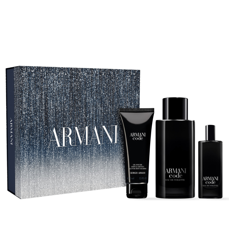 Set Armani Code Eau De Toilette 125 Ml + Mini Talla 15 Ml + Gel De Ducha 75 Ml