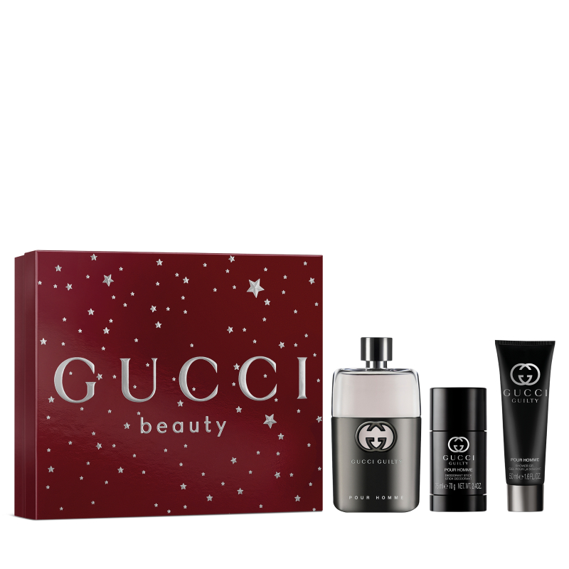 Set Gucci Guilty Pour Homme Eau De Toilette 90 Ml Para Hombre De 3 Piezas