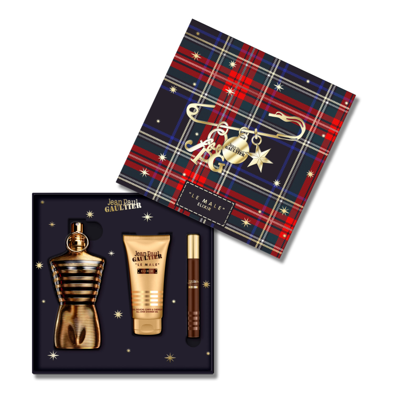 Set Le Male Elixir Parfum 125 Ml + Mini 10 Ml + Shower Gel 75 Ml
