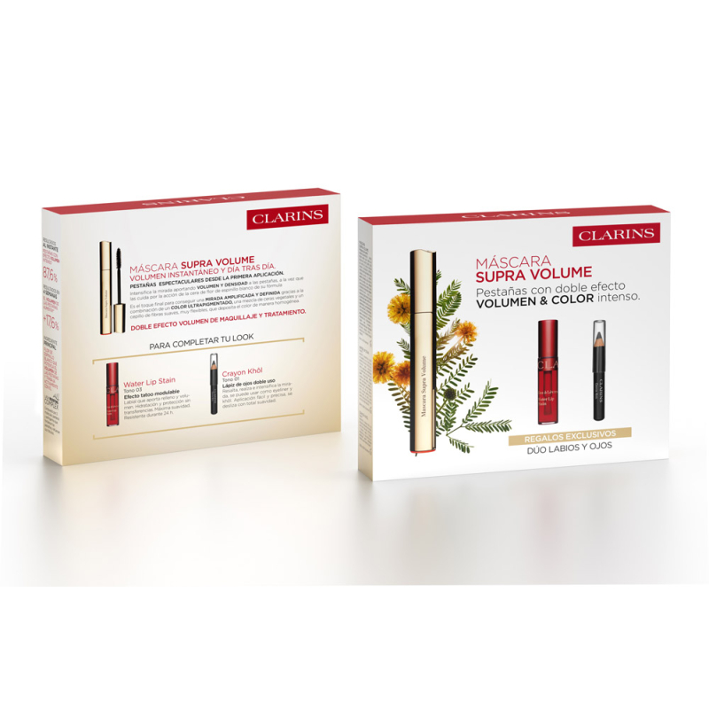 Cofre Máscara Supra Volume 8 Ml + Mascara De Cejas 2,8 Ml + Lip 1,4 G