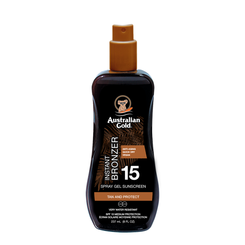 Instant Bronzer Spray Gel Sunscreen Tan And Protect Spf15 237 Ml