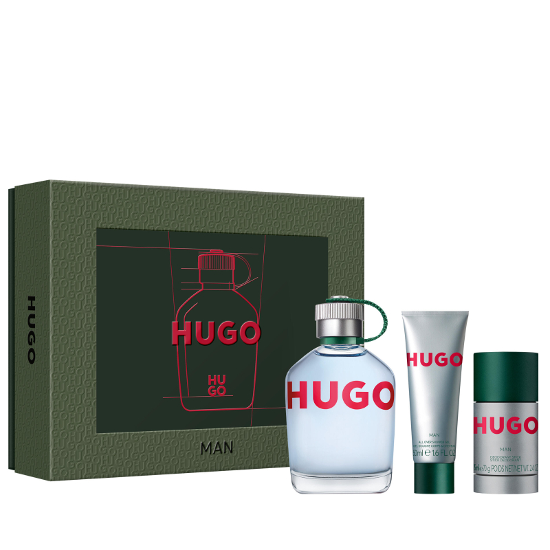 Set Hugo Man Eau De Toilette 125 Ml + Desodorante En Barra + Gel De Ducha