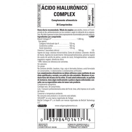 ÁCIDO HIALURÓNICO COMPLEX 30 CÁPSULAS