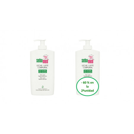 DUPLO SEBAMED LECHE HIDRATANTE 750ML + 750ML - 60%