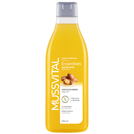 GEL DE BAÑO CON ACEITE DE ARGÁN  750ML ESSENTIALS MUSSVITAL