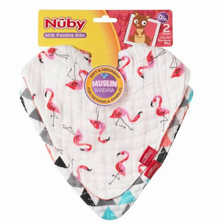 PACK 2 BANDANAS  REVERSIBLES MUSELINA NUBY