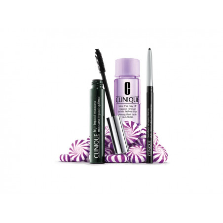 ESTUCHE MÁSCARA DE PESTAÑAS, DELINEADOR Y DESMAQUILLANTE HIGH IMPACT MASCARA