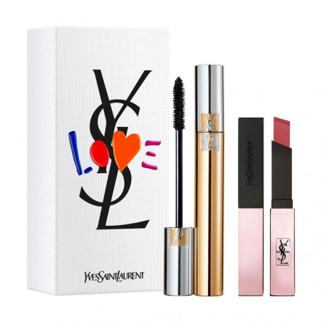 YVES SAINT LAURENT MASCARA VOLUME EFFET FAUX CILS + LABIAL COFRE DE REGALO