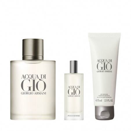 ACQUA DI GIO HOMME COFRE VAPORIZADOR 100 ML+VAPORIZADOR 15 ML+GEL 75 ML