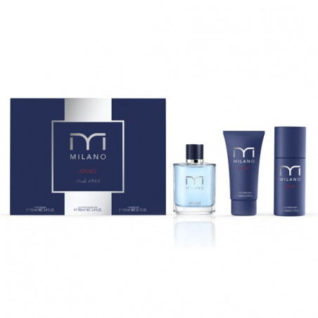 MILANO SPORT ESTUCHE EAU DE TOILETTE 100ML + AS 100ML + DEO 150ML