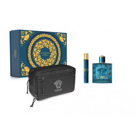 ESTUCHE VERSACE EROS MAN EAU DE TOILETTE 100 ML  + V10 ML + NECESER