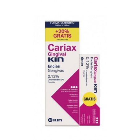 CARIAX GINGIVAL PACK ENJUAGE 500ML + 100ML + PASTA REGALO 75ML