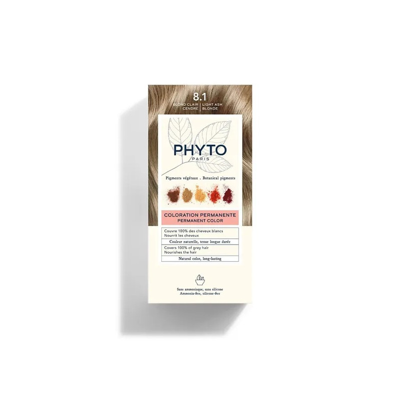 Phyto Coloration Permanente Kit 8.1 Rubio Claro Cendre