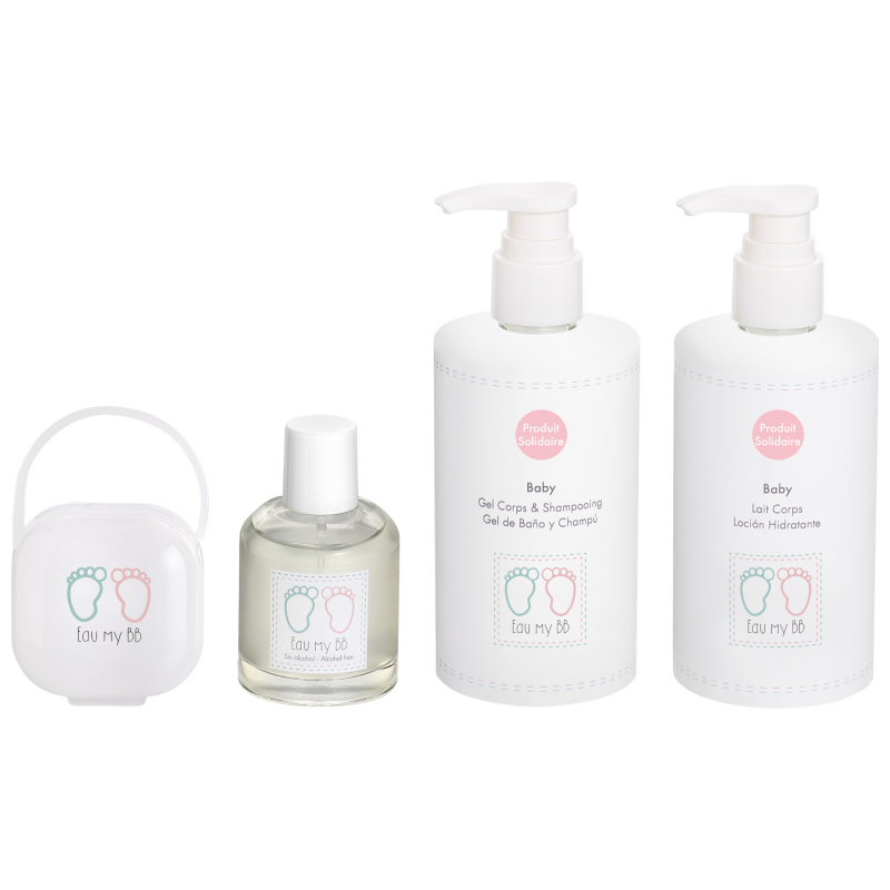 Eau My Bb Estuche Neceser Eds 60 Ml + LociÓn Hidratante 300 Ml + Gel De BaÑo Y ChampÚ 300 Ml + Porta Chupete
